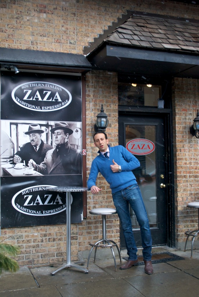 Proud owner of Italian Espressso Bar on Bellair Street, Toronto 2011-02-26