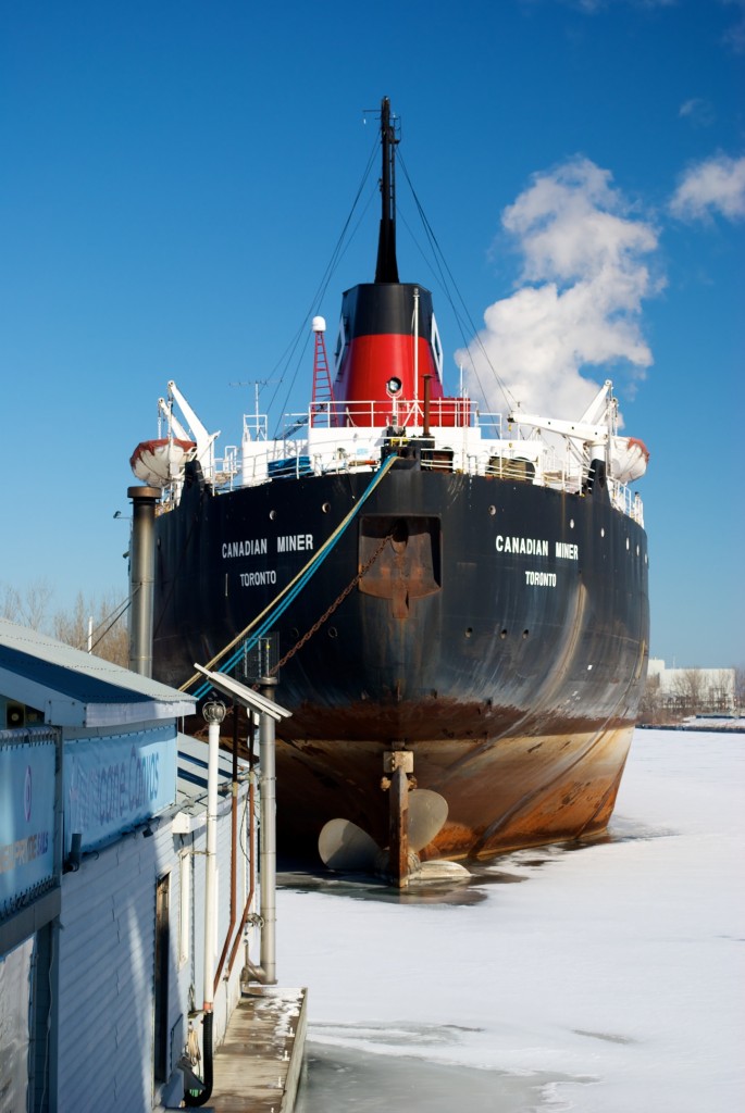 The Canadian Miner docked in the ship channel, Toronto 2011-02-22