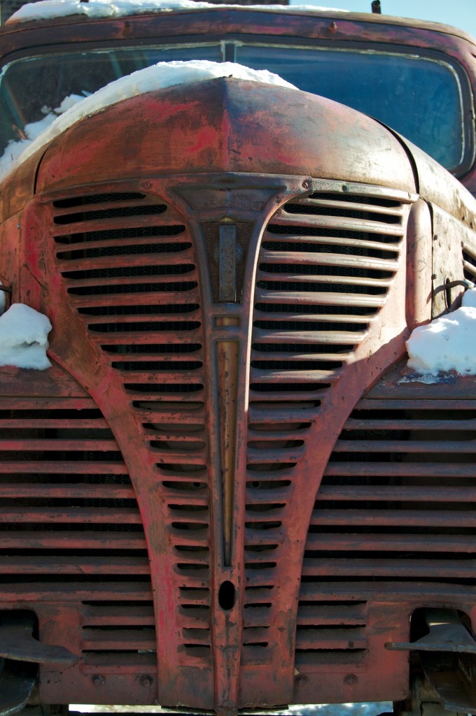 Front grill of an old truck in the Distillery Historic District, Toronto 2011-02-05