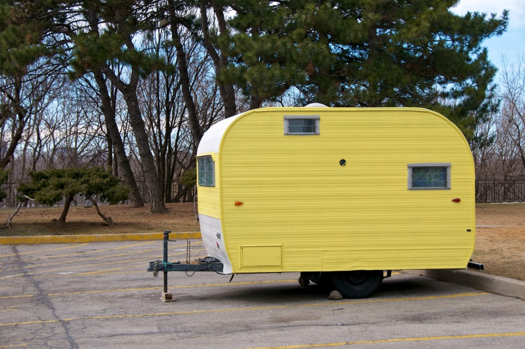 Old camping trailer on Cambridge Avenue, Toronto 2011-02-18