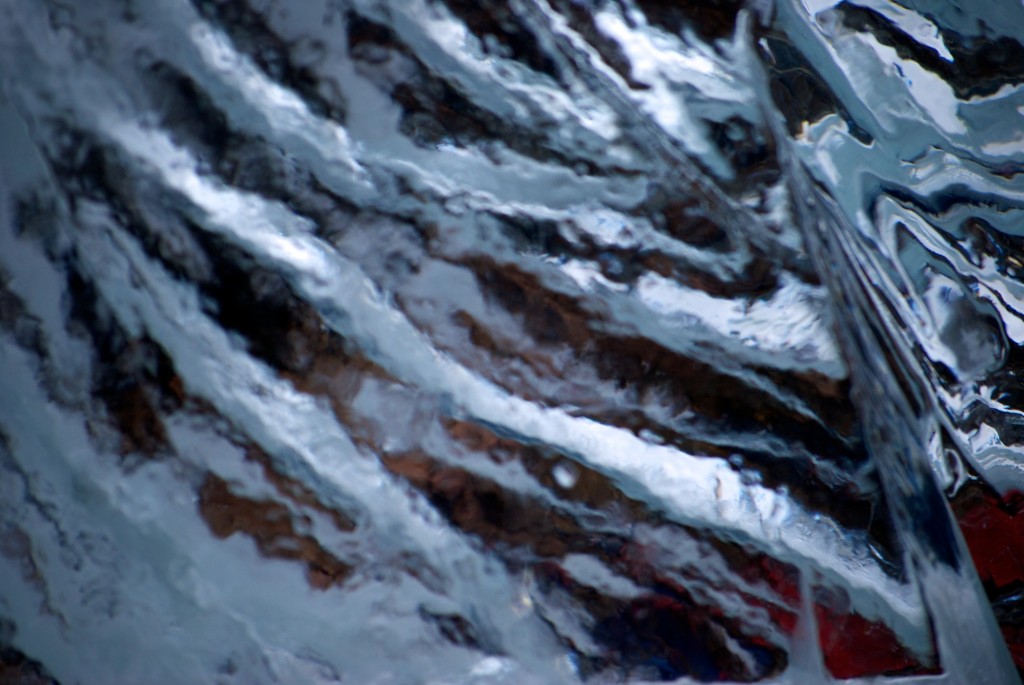Wavy abstract view of ice sculpture on Cumberland Street, Toronto 2011-02-26