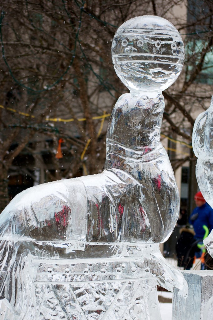 Seal ice sculpture on Cumberland Street, Toronto 2011-02-26