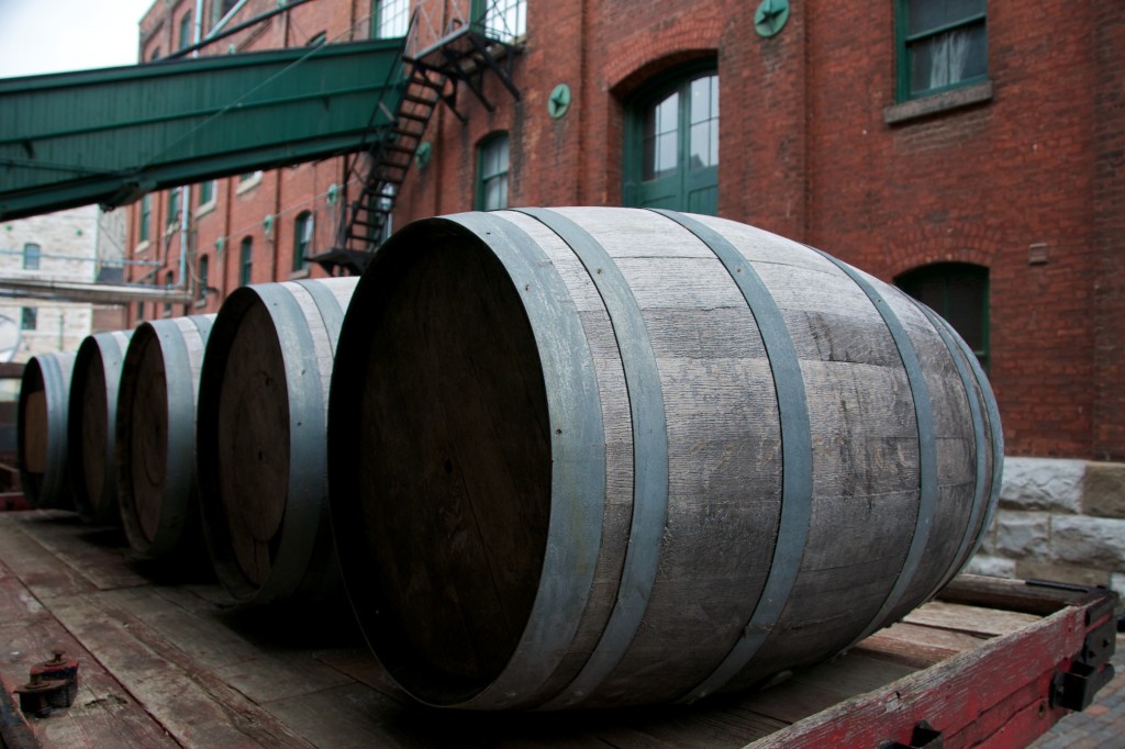 Second view of barrels by the Case Goods Warehouse, Toronto 