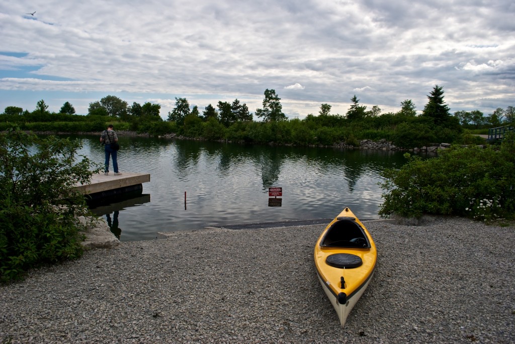 Canoe on shore at Colonel Samuel Smith Park, Toronto 