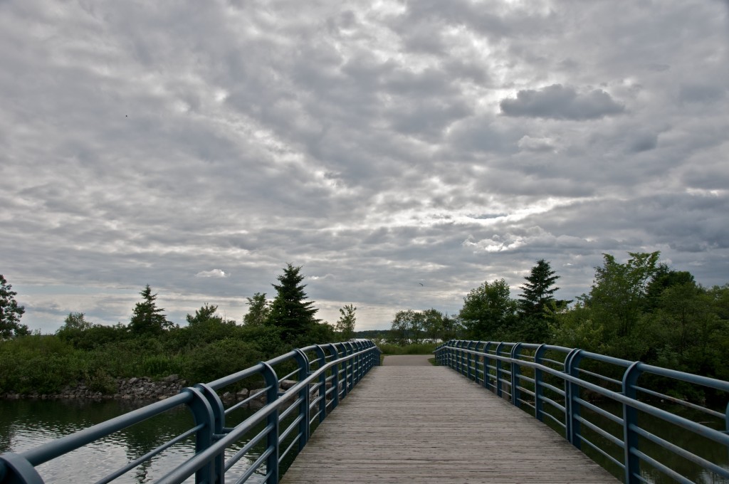 Pedestrian bridge in Colonel Samuel Smith Park, Toronto 