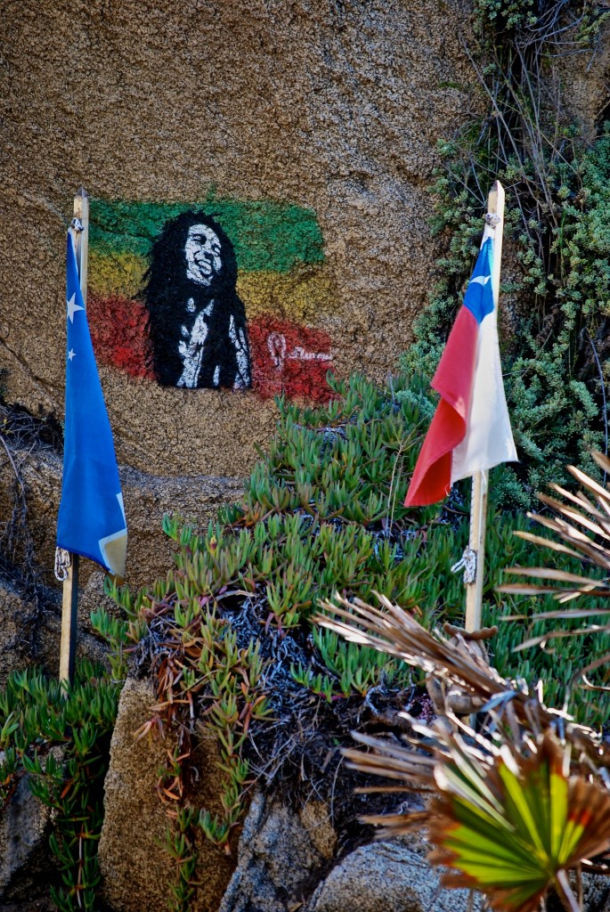 Bob Marley painted on a rock face in Concón, Chile 2010-12-20