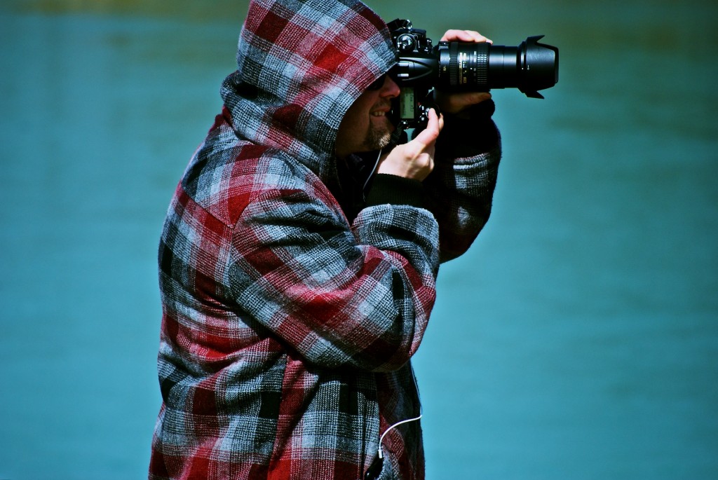 Photographer in Ashbridge's Bay Park, Toronto 2011-03-15