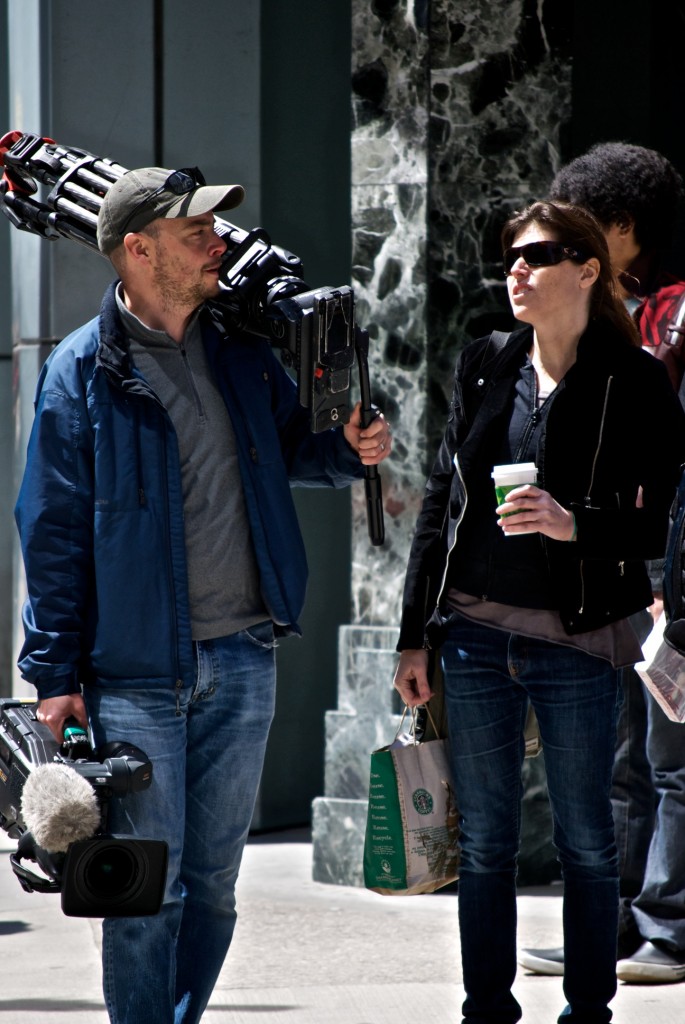 Videographer on Yonge Street, Toronto 2011-04-30