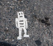 Robot on the asphalt near Queen Street West, Toronto 2011-06-23
