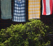 Colourful cloths drying outside in Dorval 2012-05-05