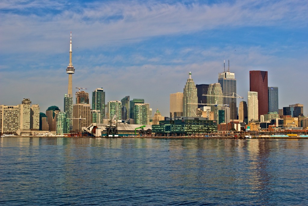 Skyline view taken from Polson Pier, Toronto