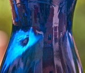 Reflections in a blue glass bottle, Dorval 2012-06-24