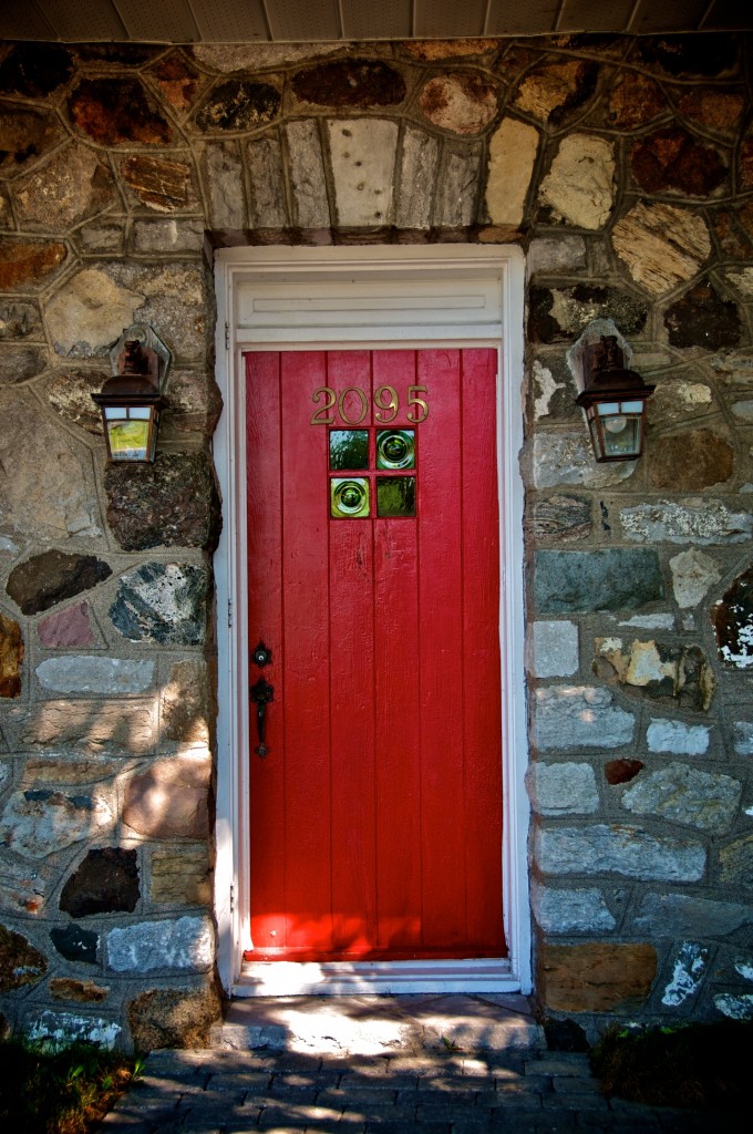 Front door of a heritage home in Dorval 