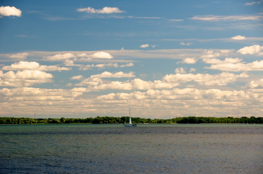 Distant sailboat in Lake Saint-Louis, Dorval 