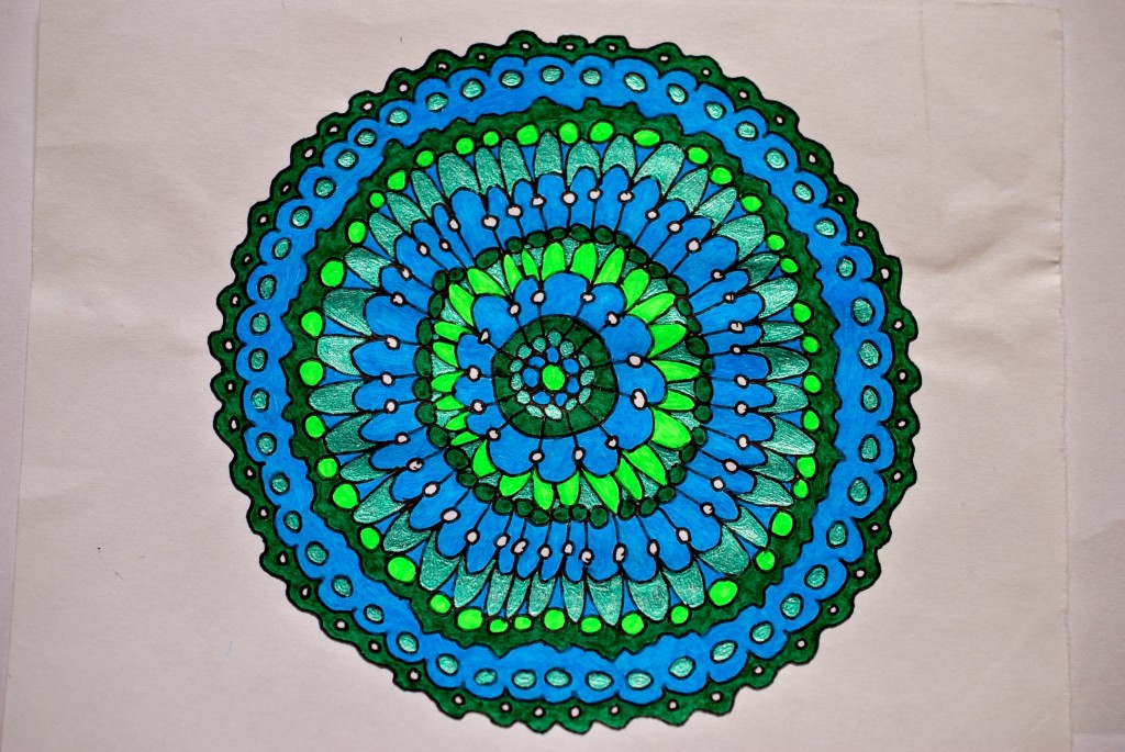 Mandala doodle from the Cabbagetown or Danforth period (photo taken in Dorval 2012-08-22)