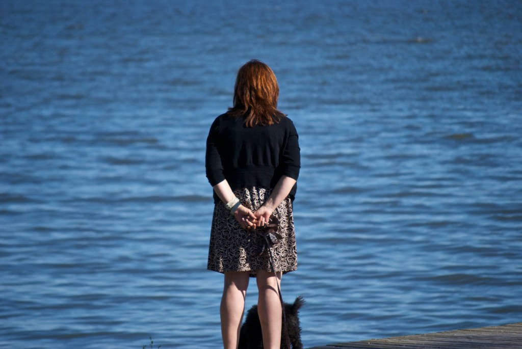Lady and dog by the lake, Toronto 2012-05-30